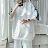 Threebooy Men's Short Sleeve Tee Big Size Short Sleeve T Shirt Oversized T-shirt Men's Summer T-shirts Mens Clothing Original Vintage Boxy